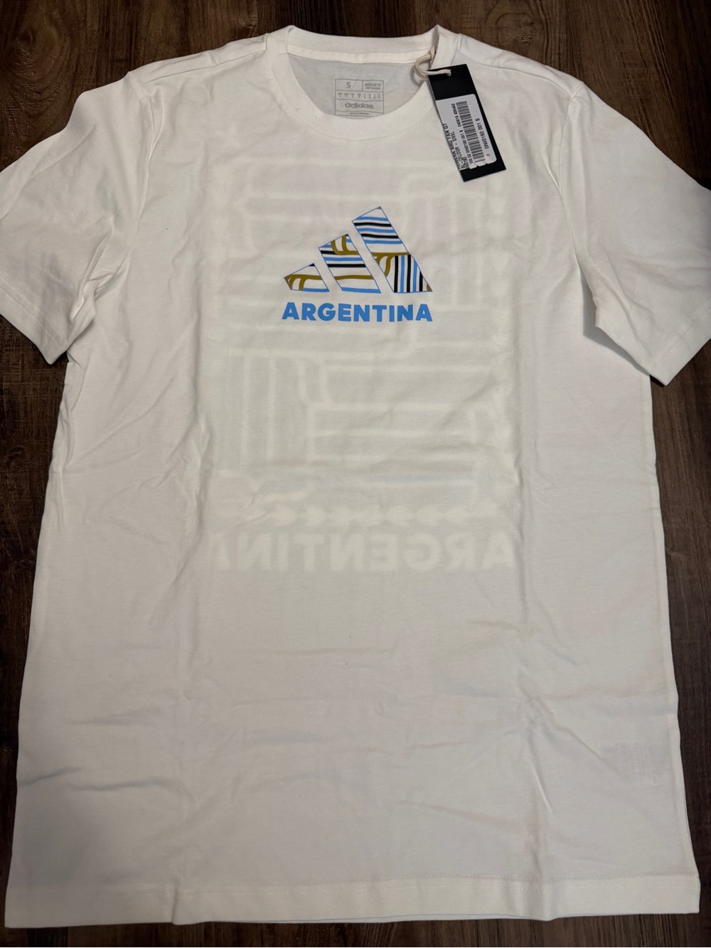 adidas White Argentina Graphic Short Sleeve Tee - NWT